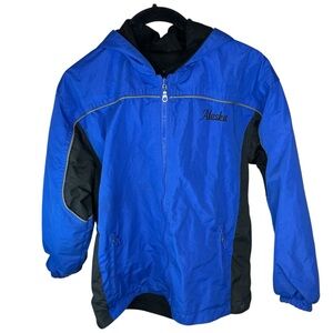 Kids ALaska reversible Fleece lined Blue and Black Puffer Jacket